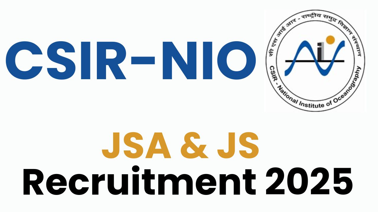 CSIR NIO Recruitment 2025